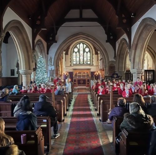 Christingle Collective Worship service at St Mary's Essendon.